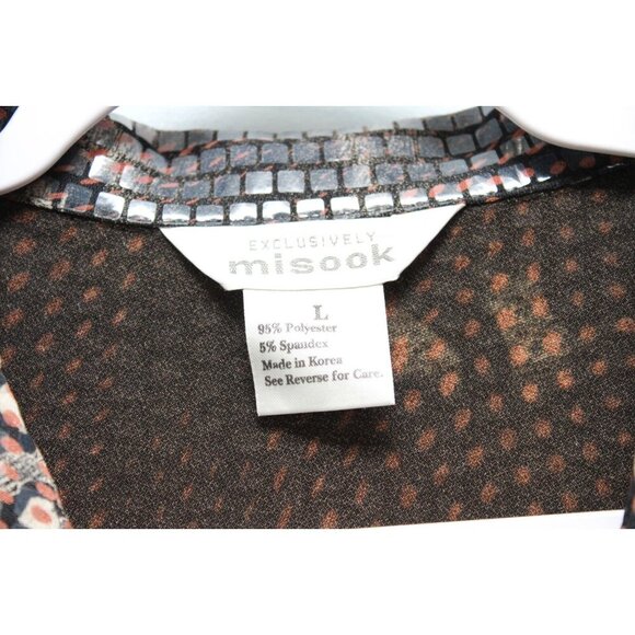 Exclusively Misook Full Zip Jacket Cardigan Large Sequin Animal Print Art Disco - Picture 5 of 10